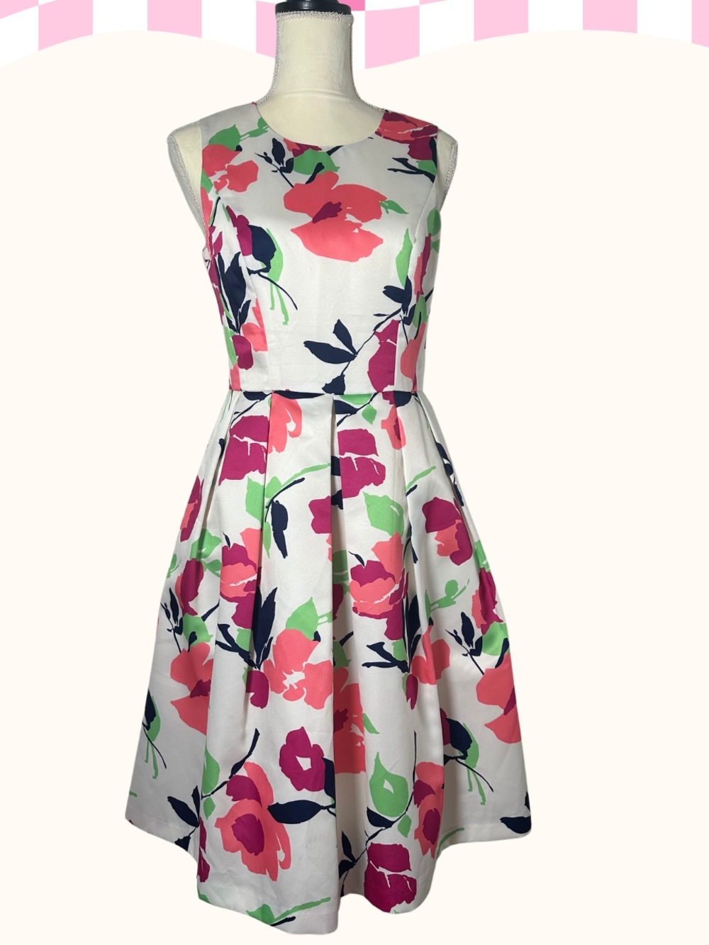 Shoshanna White Floral Coctel Dress with pockets Size 6